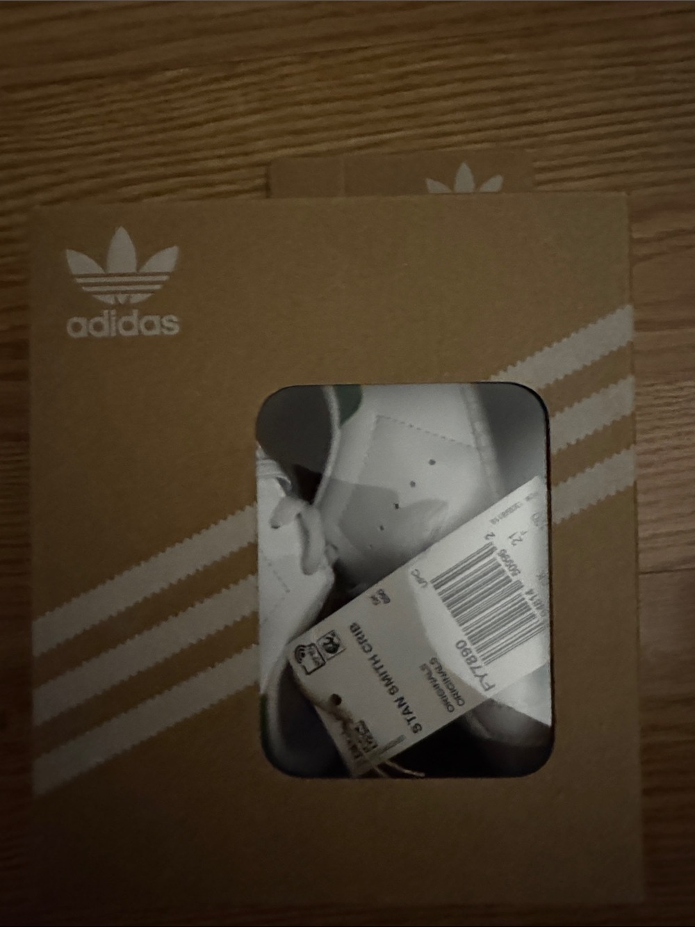 adidas White Sneakers with Green Heel Tab